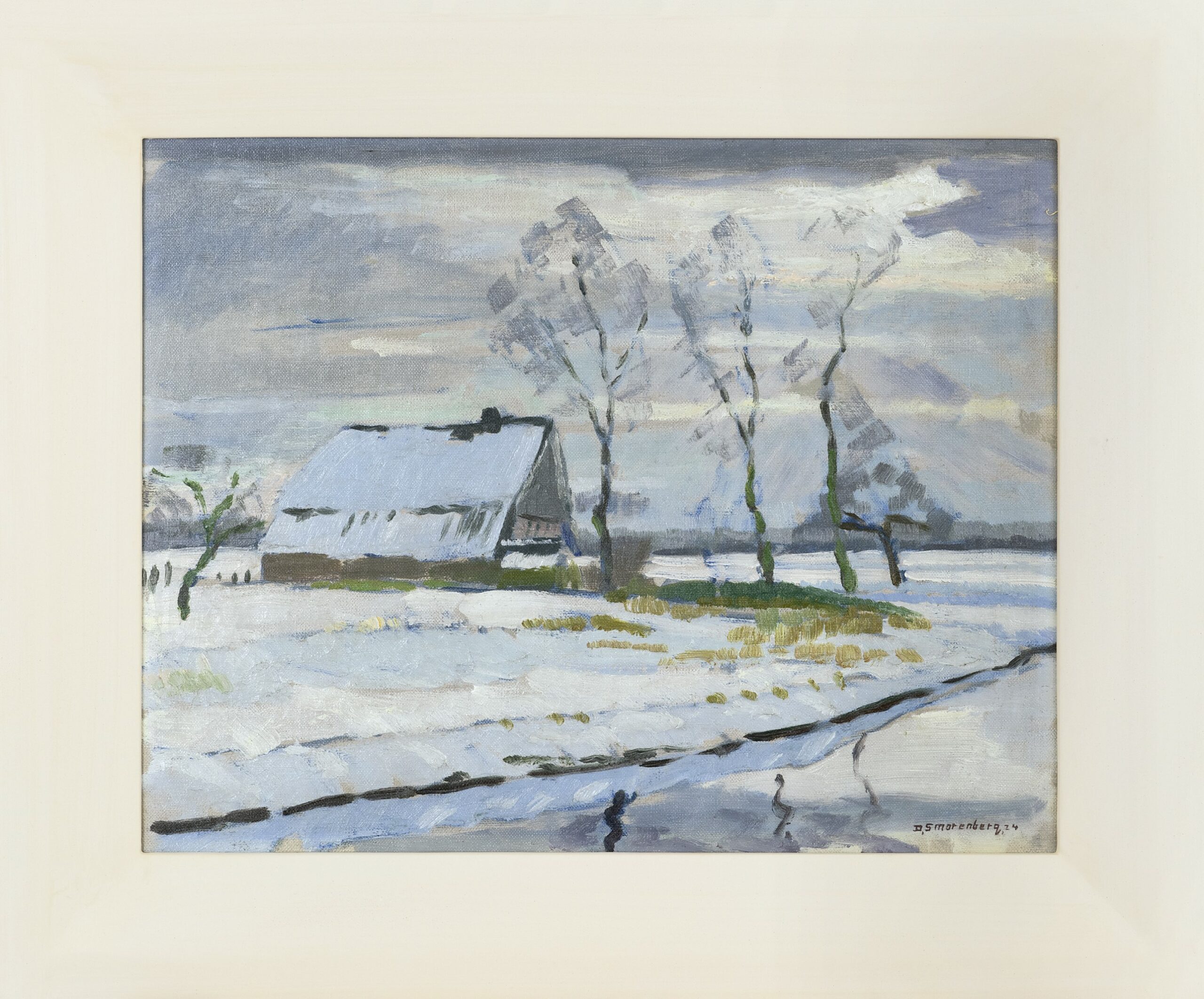 Dirk Smorenberg: Besneeuwd landschap (in lijst)