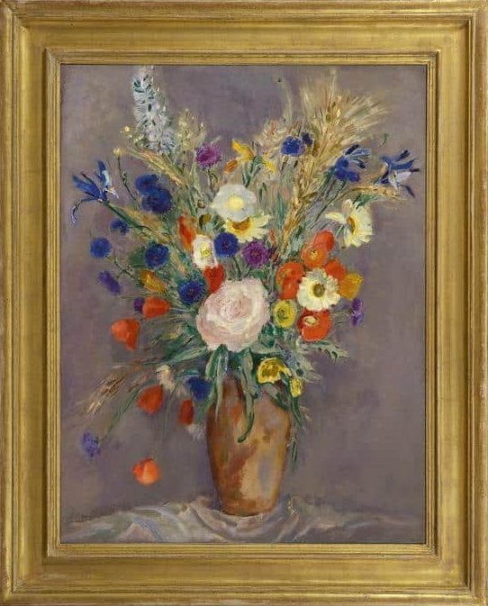 Jan Sluijters: Voorjaarsbloemen in een vaas (in lijst)