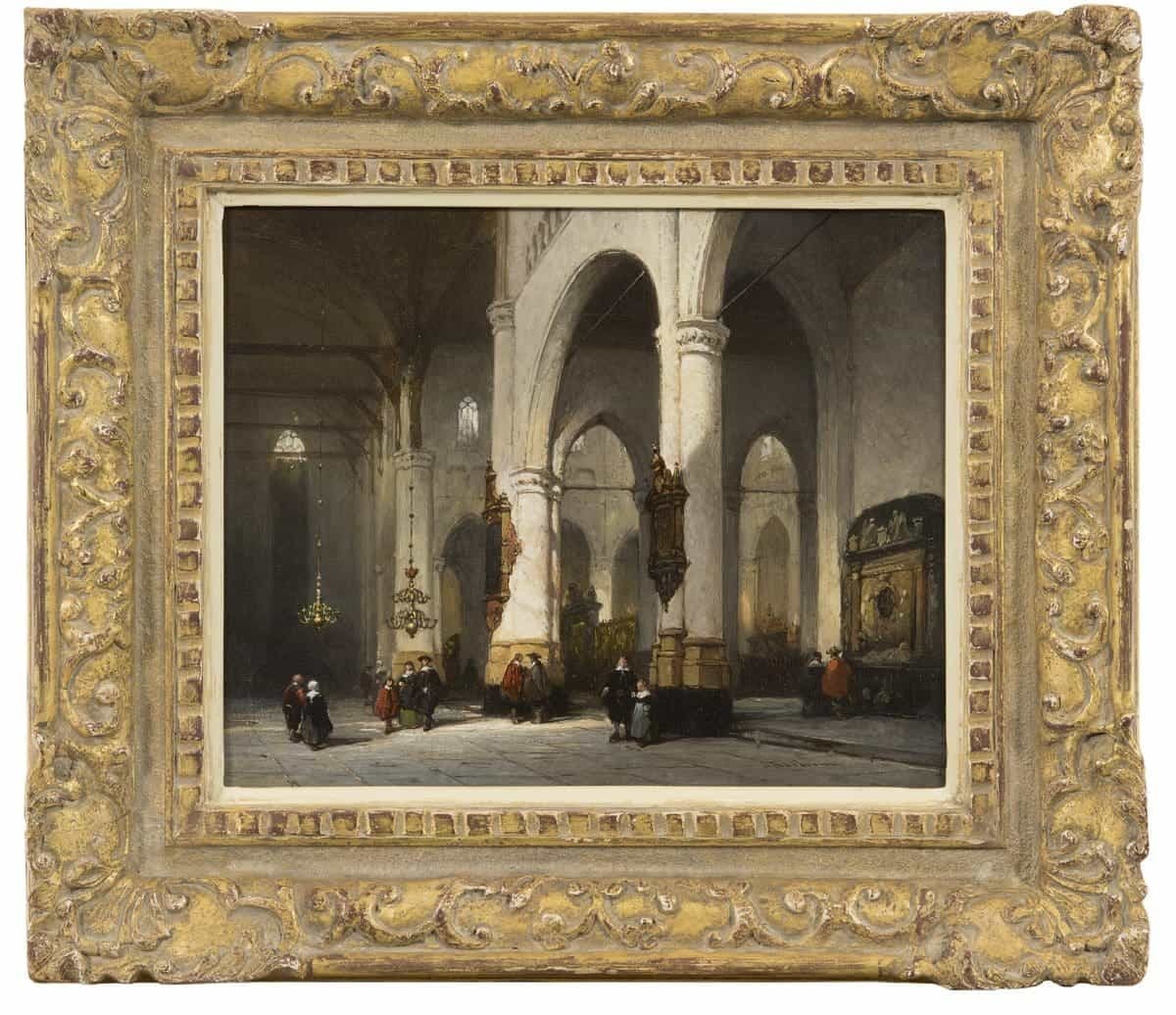 Johannes Bosboom: De St. Laurenskerk te Rotterdam (in lijst)