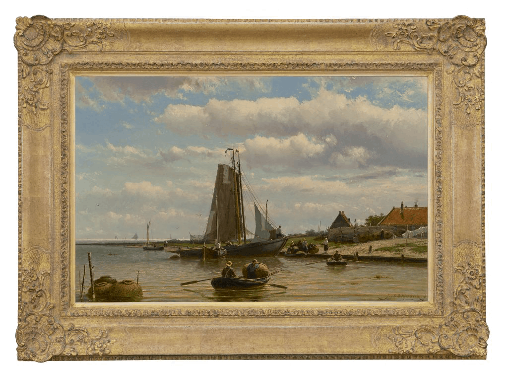 Johannes Hermanus Barend Koekkoek: Uitladen van de goederen (in lijst)
