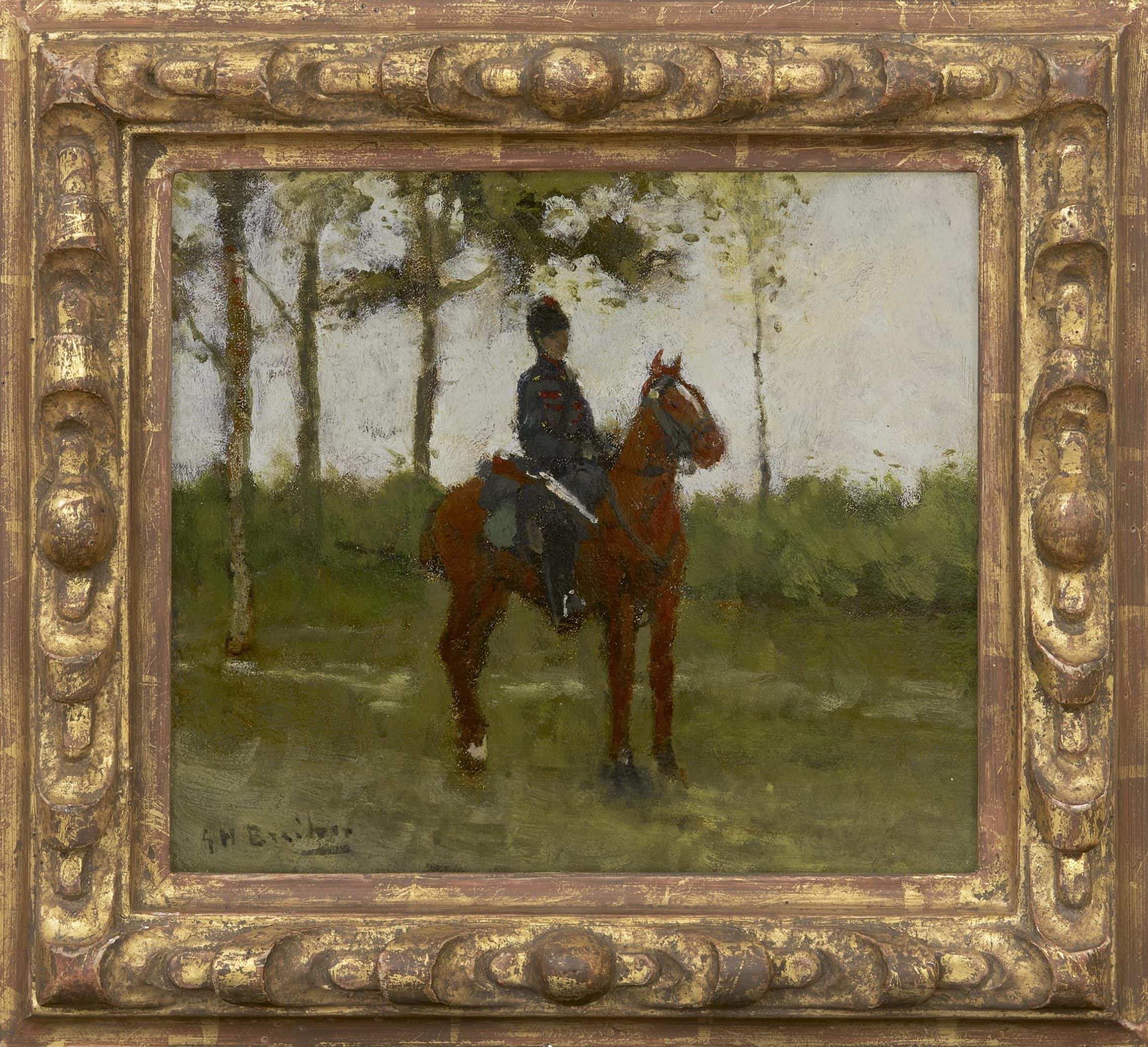 George Hendrik Breitner: Een huzaar (in lijst)