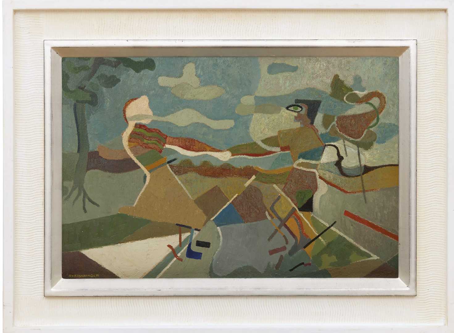Harry van Kruiningen: Twee dansende figuren (in lijst)