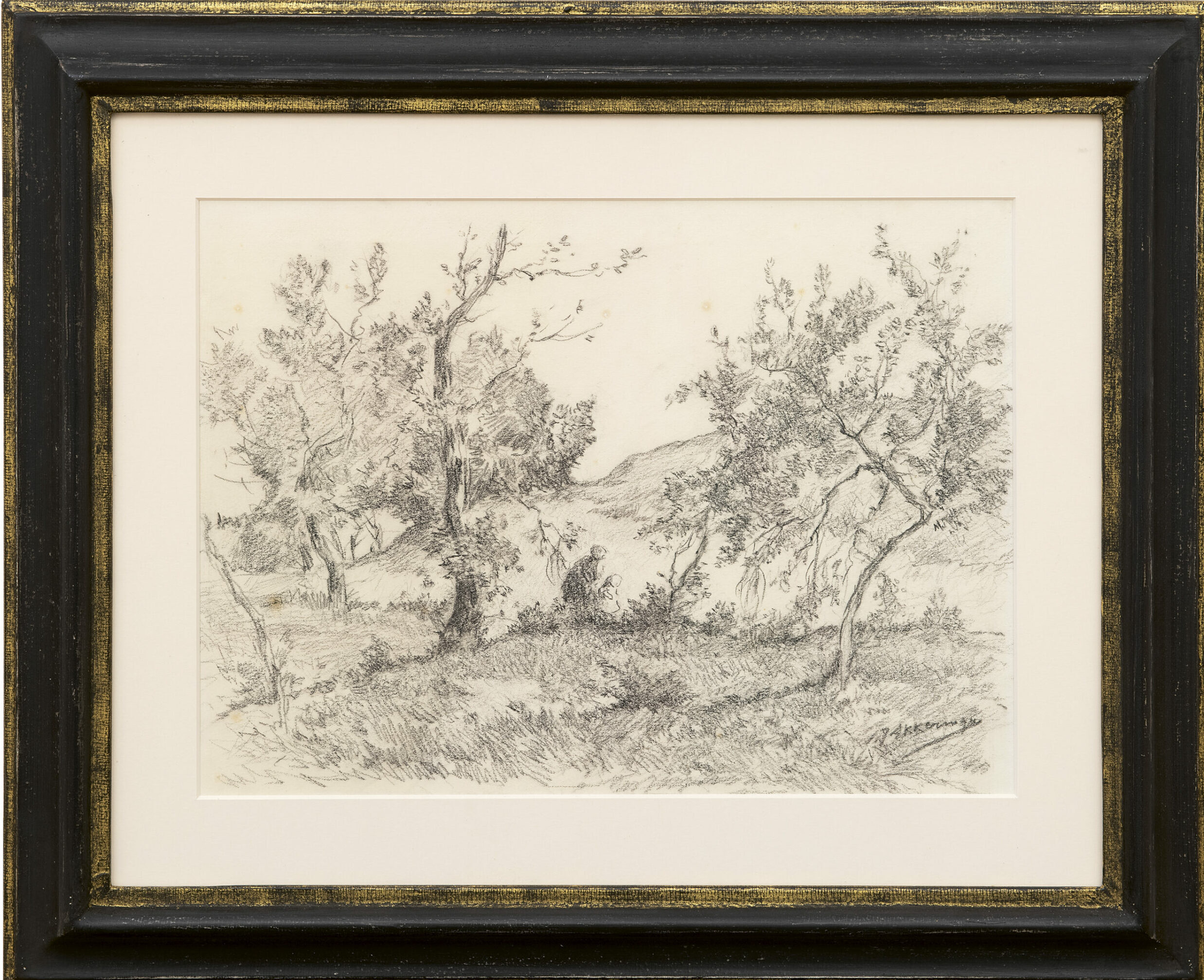 Johannes Evert Hendrik Akkeringa: Twee meisjes in de duinen (in lijst)