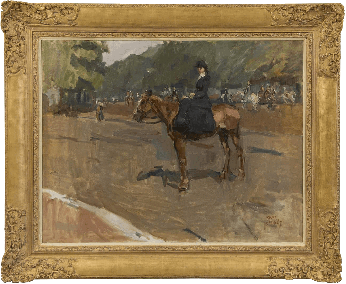 Isaac Israels: Amazone in het Londense Hyde Park (in lijst)