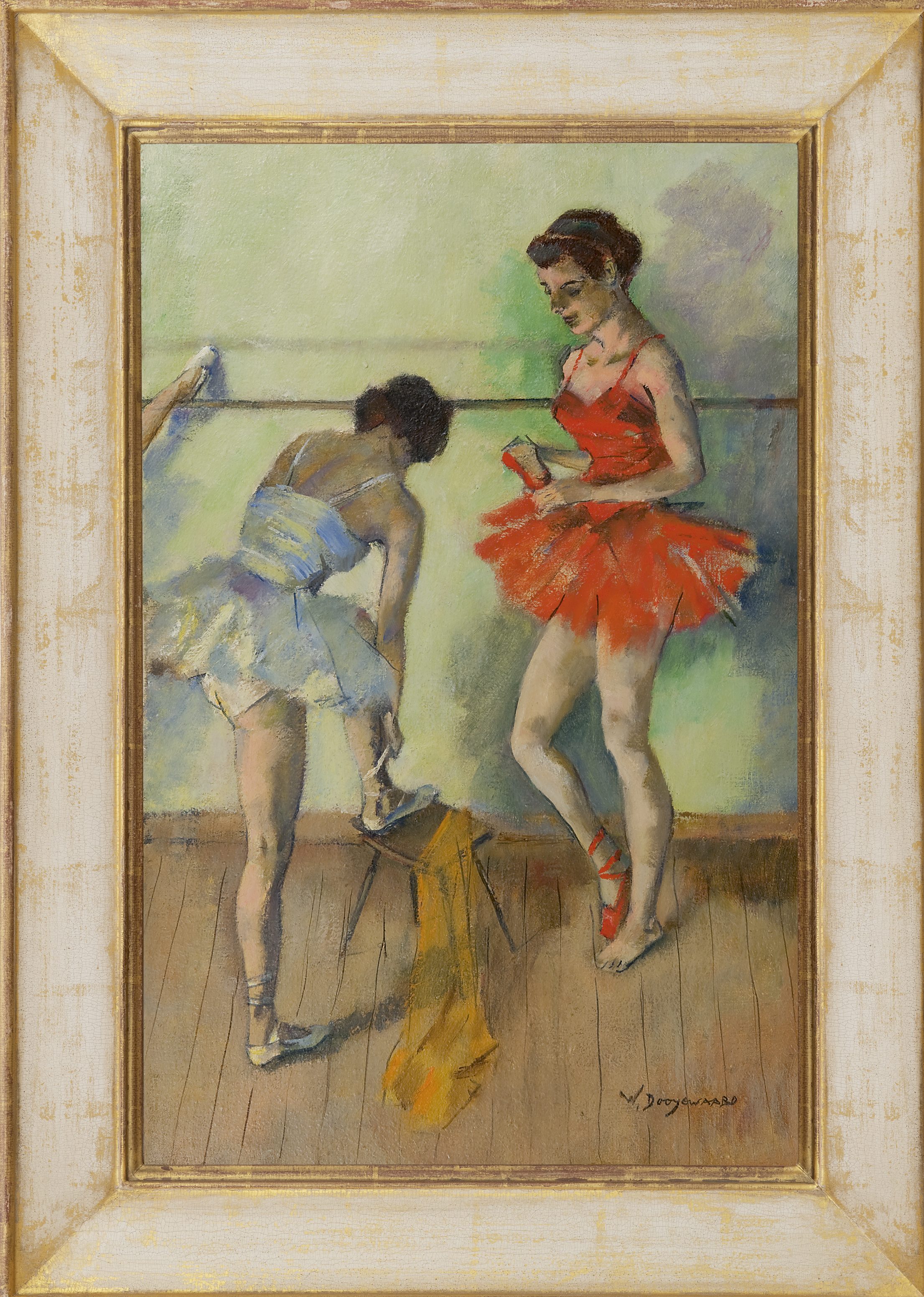 Willem Dooijewaard: Twee ballerina's (in lijst)
