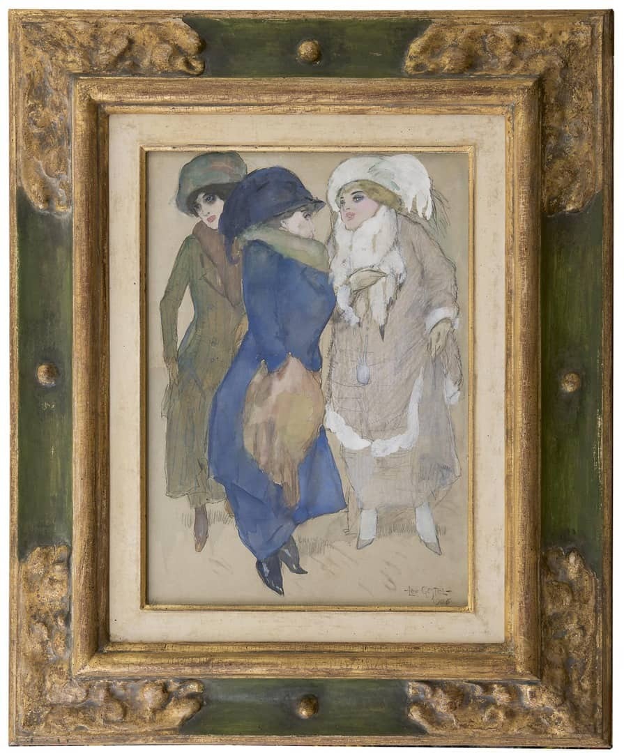 Freddie Langeler: Drie elegante dames (in lijst)