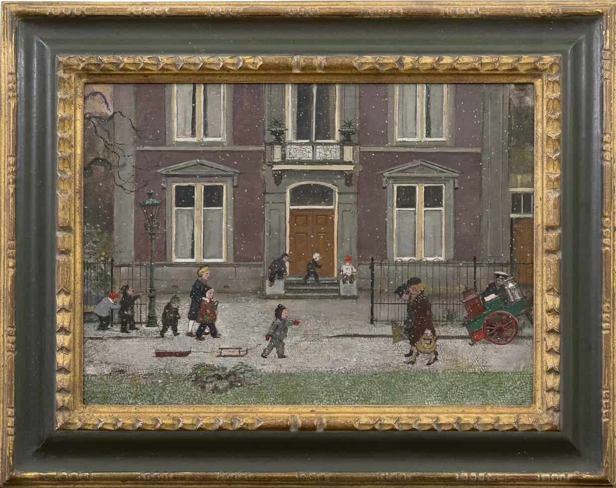 Harm Kamerlingh Onnes: Winter in Delft, Het Sint Joris Gasthuis (in lijst)