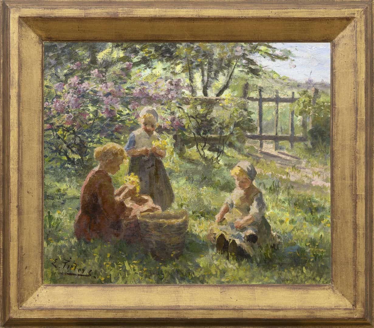 Johan ‘Joop’ Kropff: Bloemen plukken (in lijst)