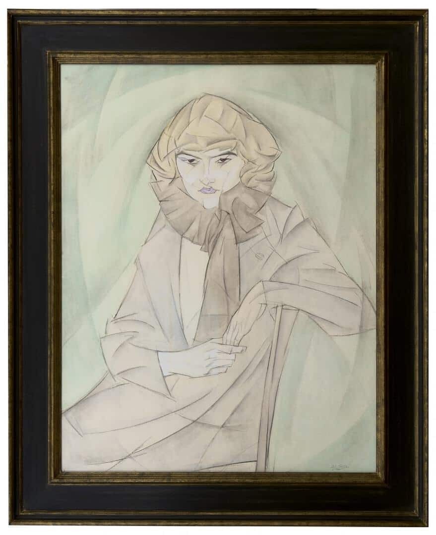 Leo Gestel: Jonge vrouw (in lijst)