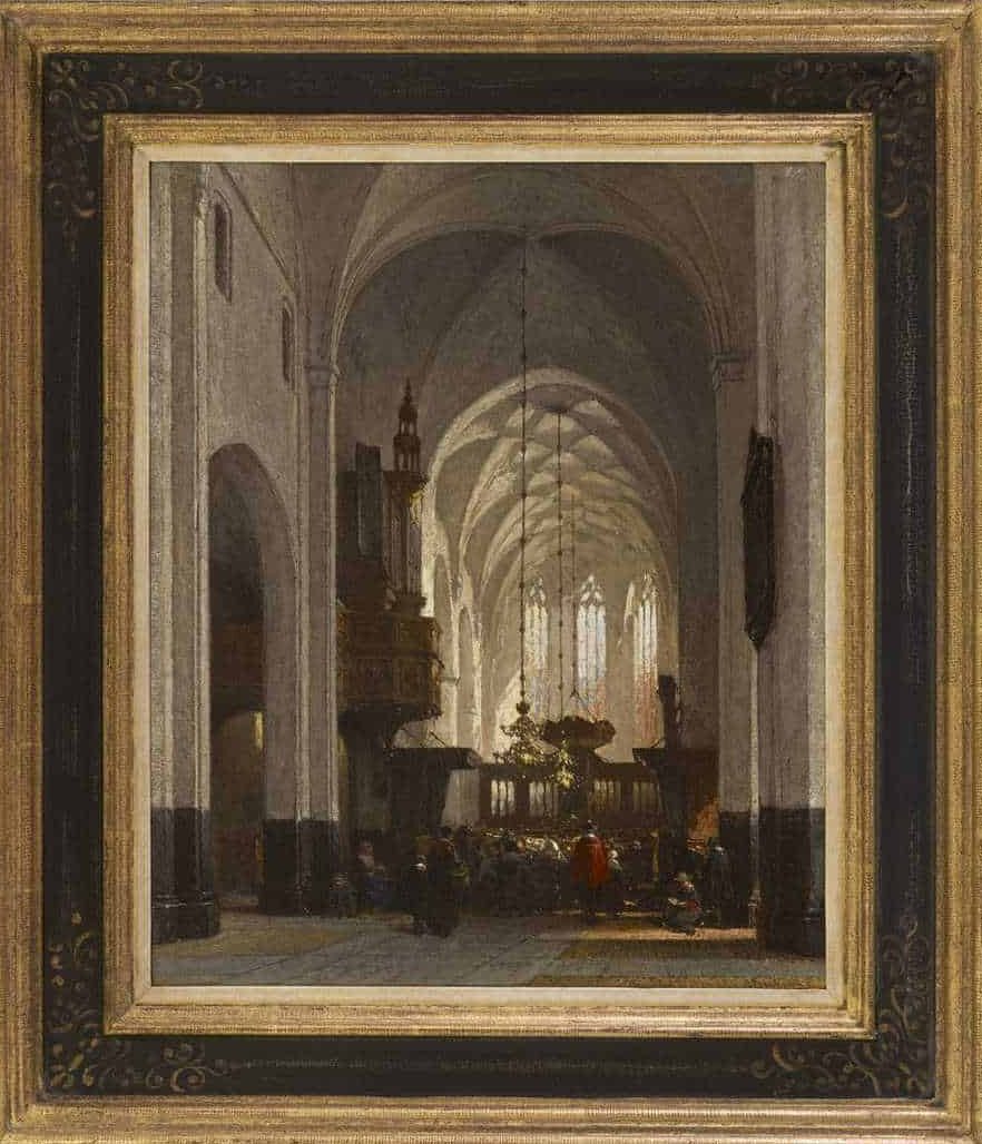 Johannes Bosboom: De Grote Kerk in Hattem (in lijst)