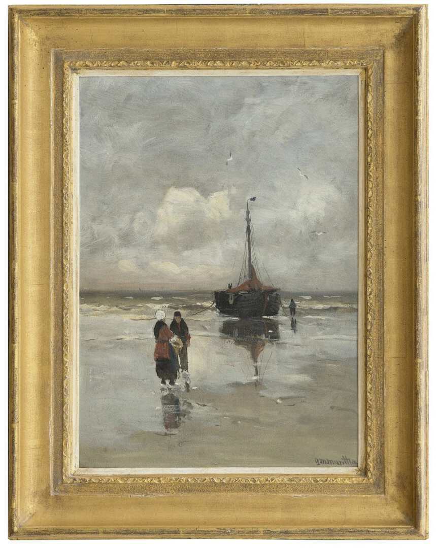 Gerhard Arij Ludwig 'Morgenstjerne' Munthe: Bomschuit aan de kust (in lijst)