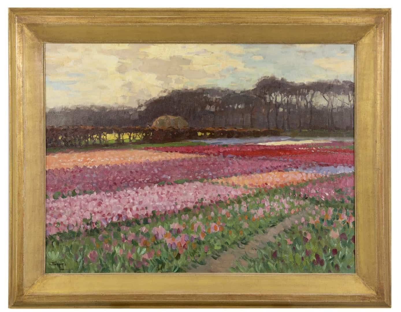 Ben Viegers: Bollenvelden in volle bloei (in lijst)