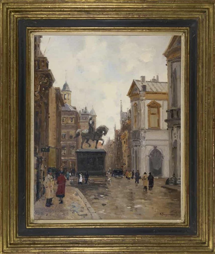 Herman Bogman: Het Noordeinde in Den Haag (in lijst)