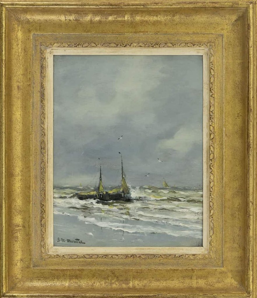 Gerhard Arij Ludwig 'Morgenstjerne' Munthe: Bomschuiten voor de kust (in lijst)