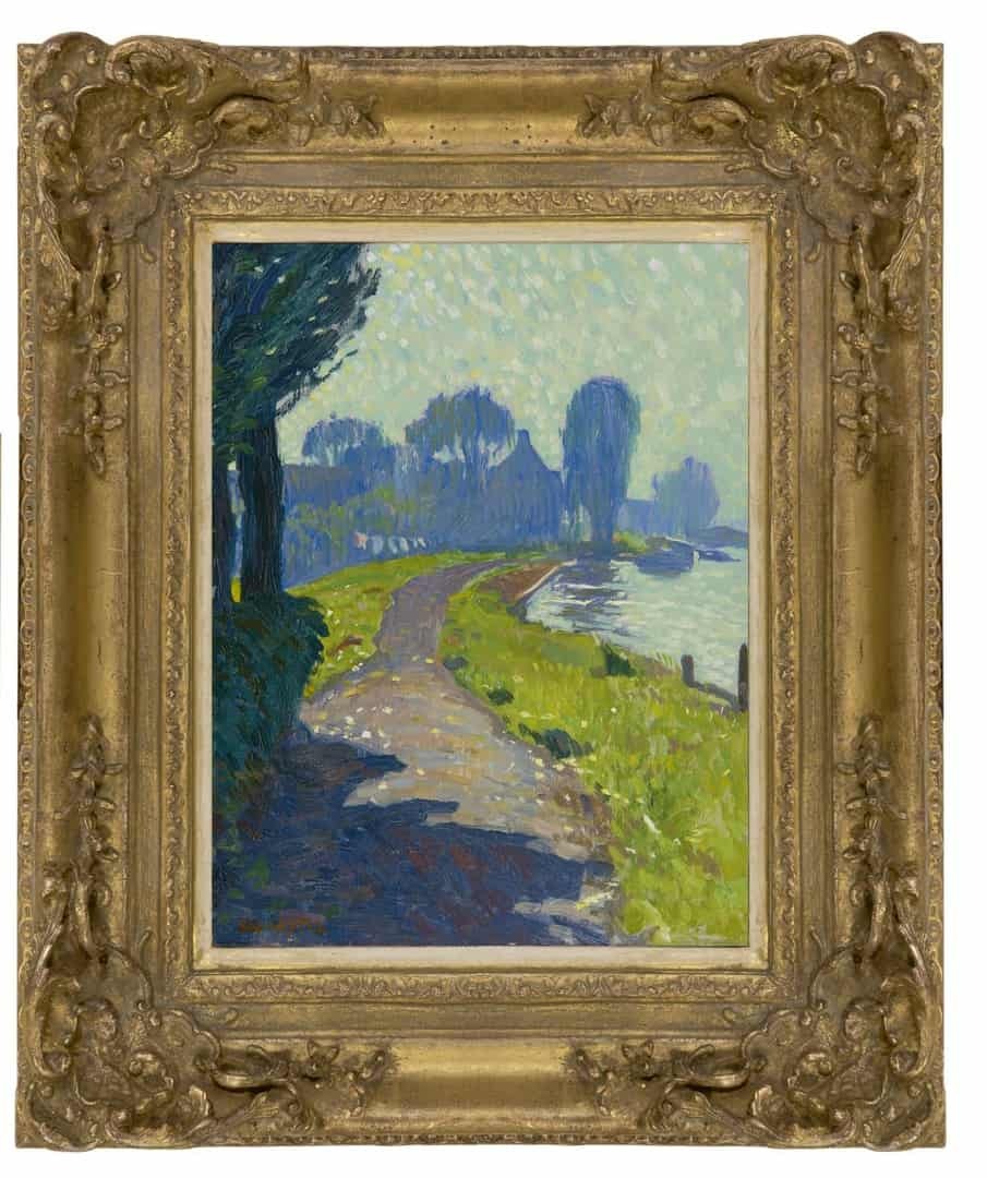 Leo Gestel: Aan de Amstel (in lijst)