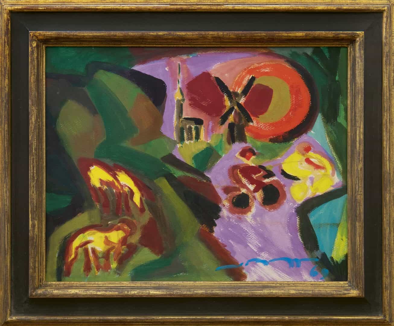 Koos van Bruggen: Expressionistic landscape (framed)