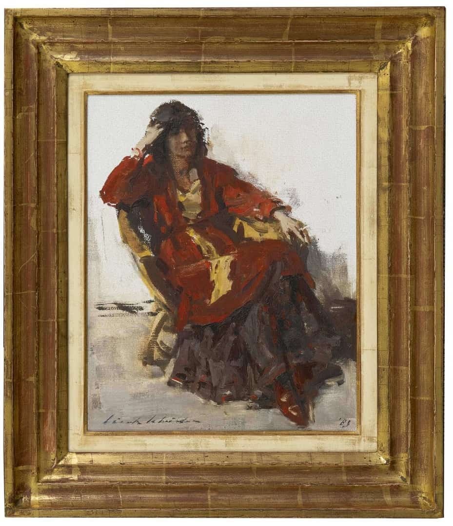 Sierk Schröder: Vrouw in stoel (in lijst)