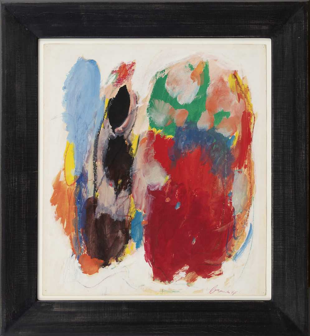 Eugène Brands: Kleurrijke abstracte compositie (in lijst)