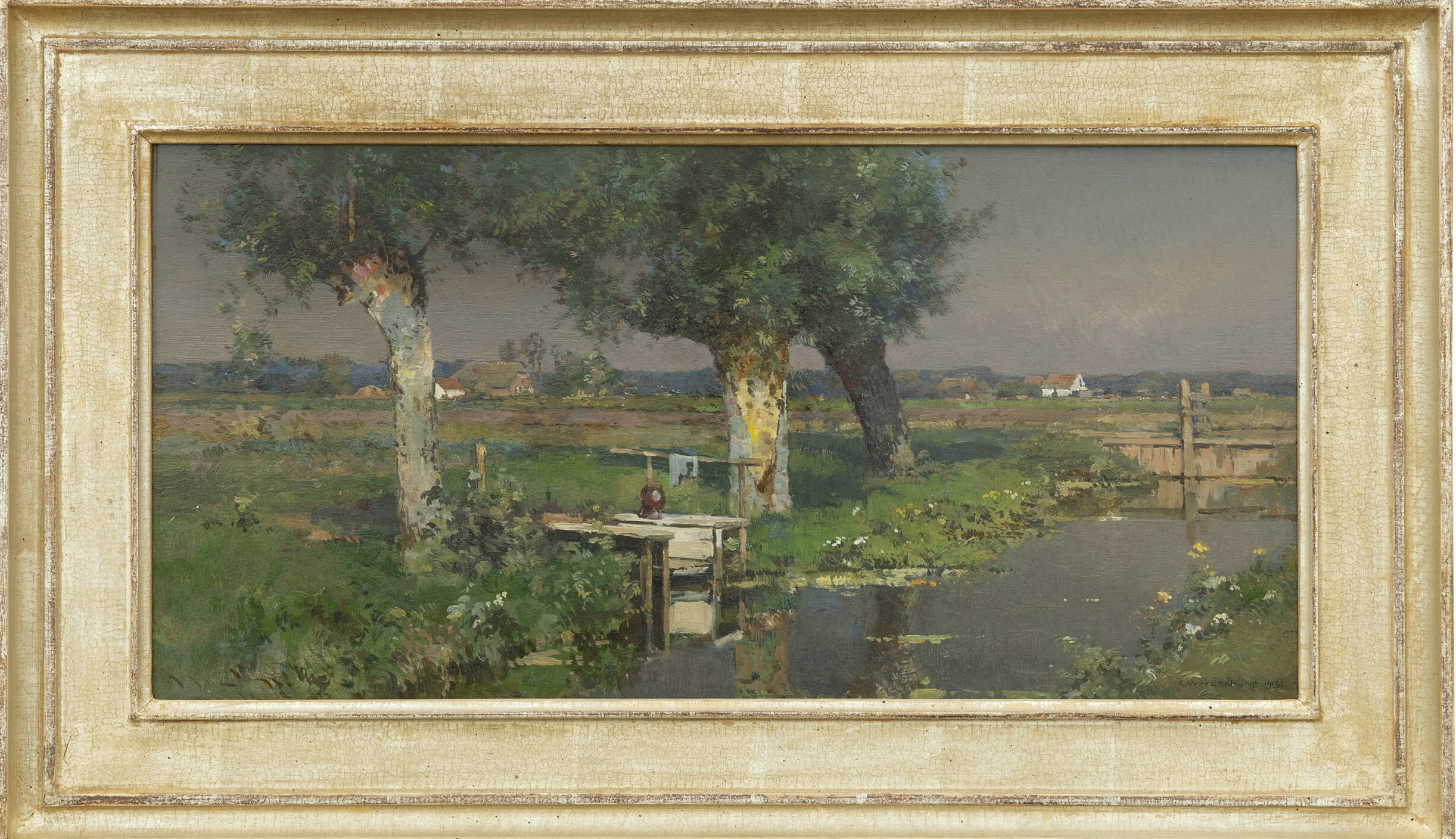 Cornelis Vreedenburgh: Zonnig landschap (in lijst)