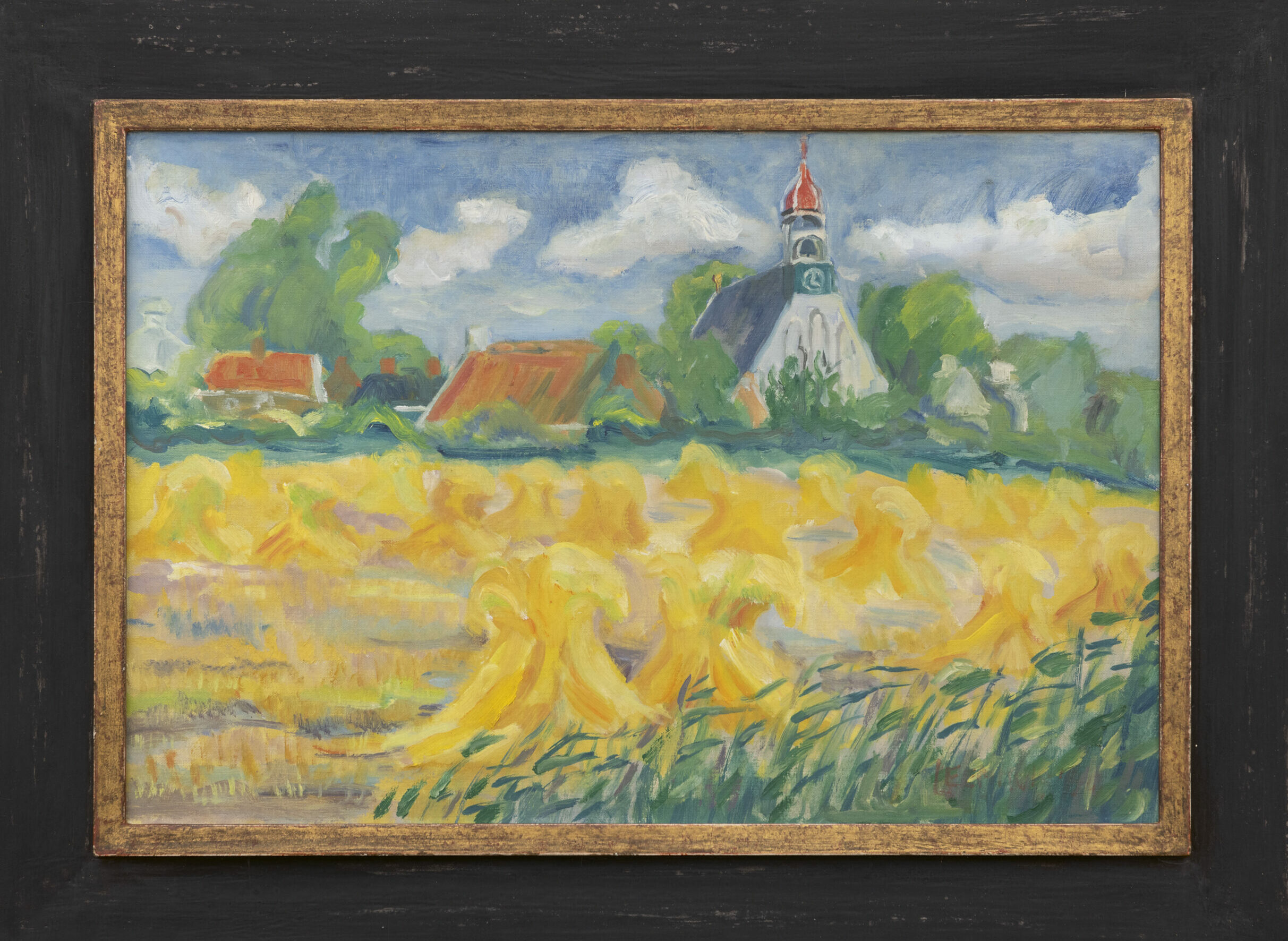 Wiert Hendrik Leemhuis: Gezicht op Breede, Groningen (in lijst)