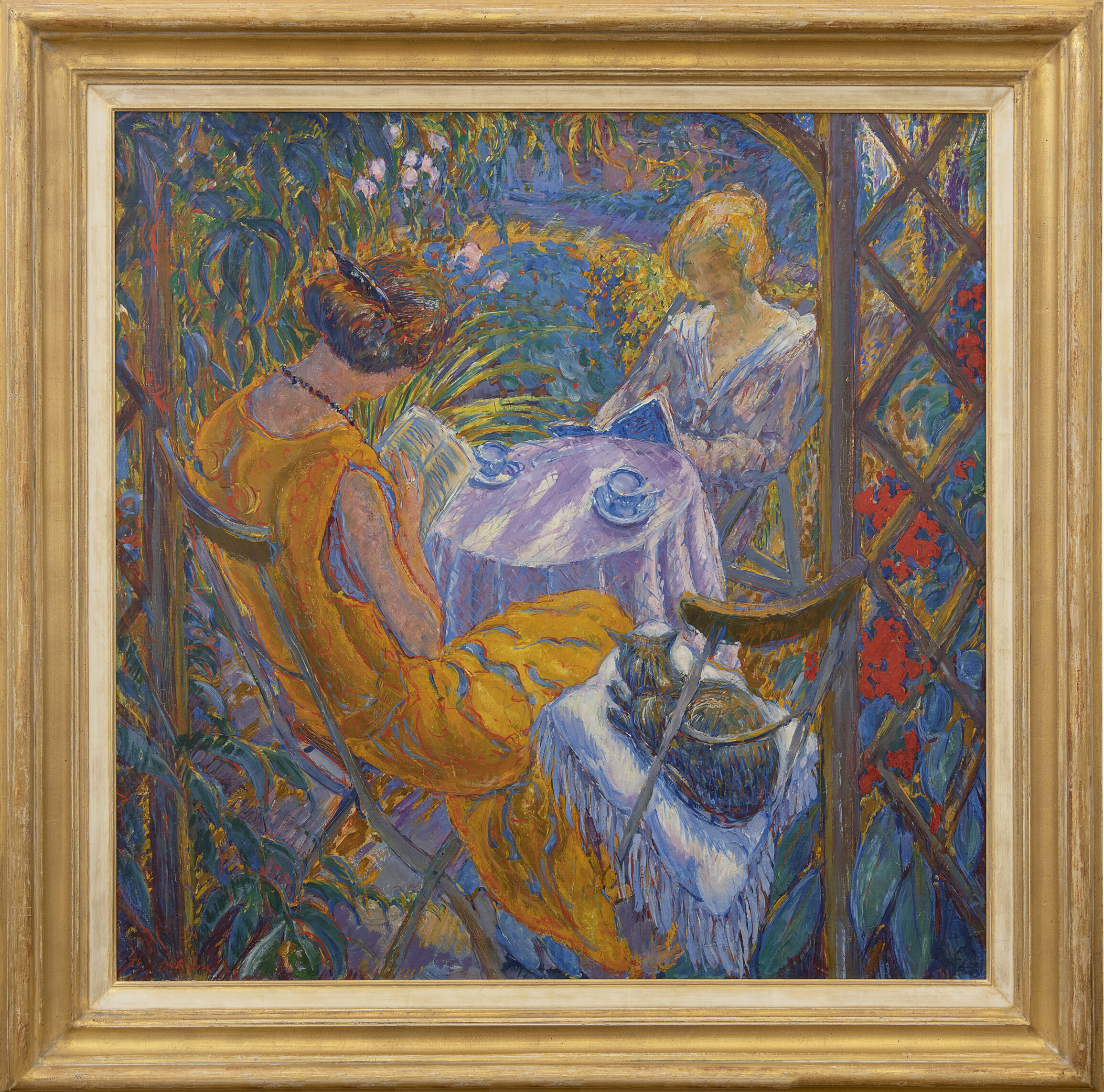 Johan Dijkstra: Het prieel (Marie en Anne van Veen) (in lijst)