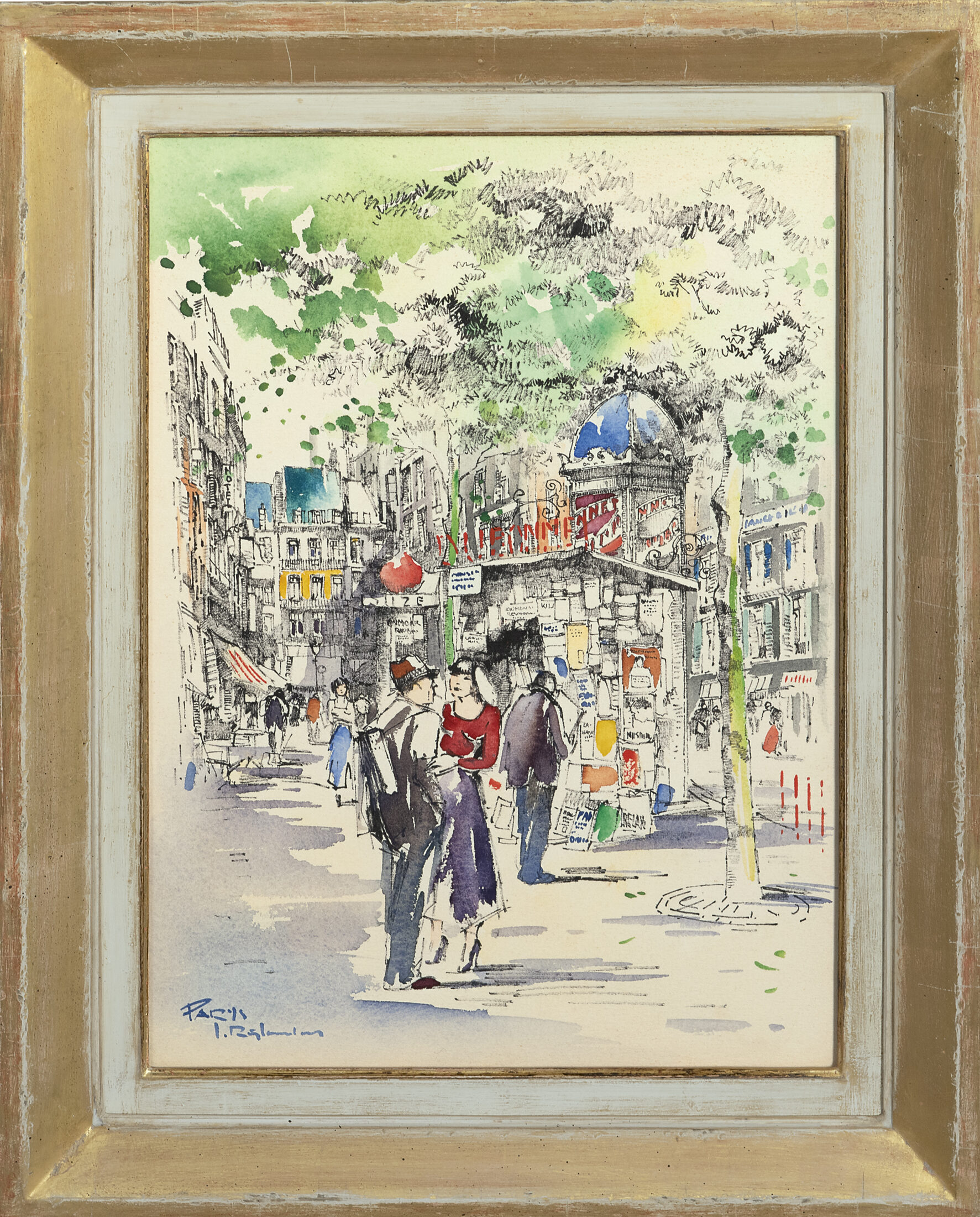 Jan Rijlaarsdam: Parijs straatje (in lijst)