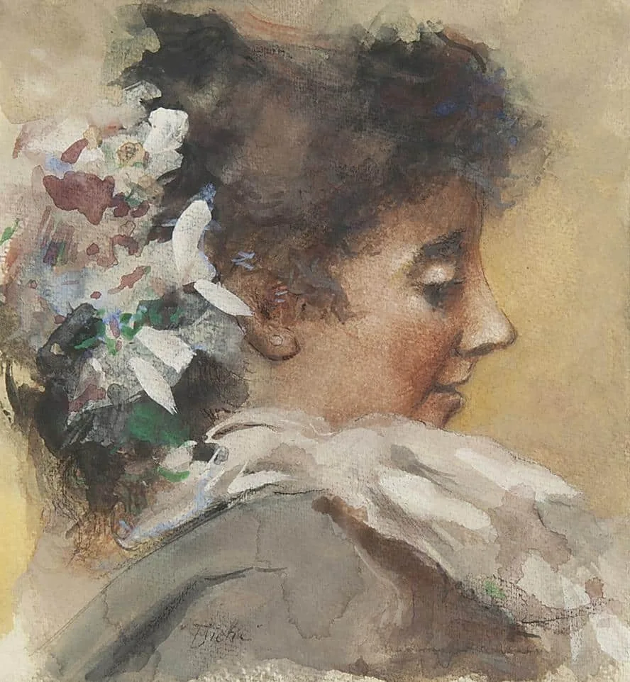 Albert Roelofs: Portret van Tjieke (vrouw van de schilder)