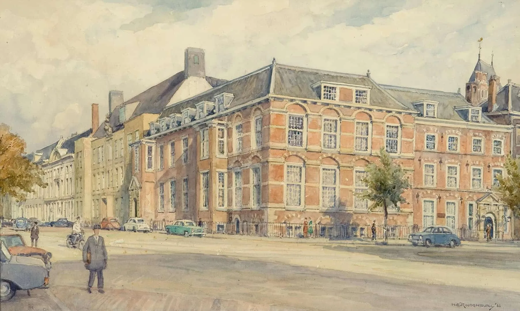 Gezicht op de Kneuterdijk te Den Haag