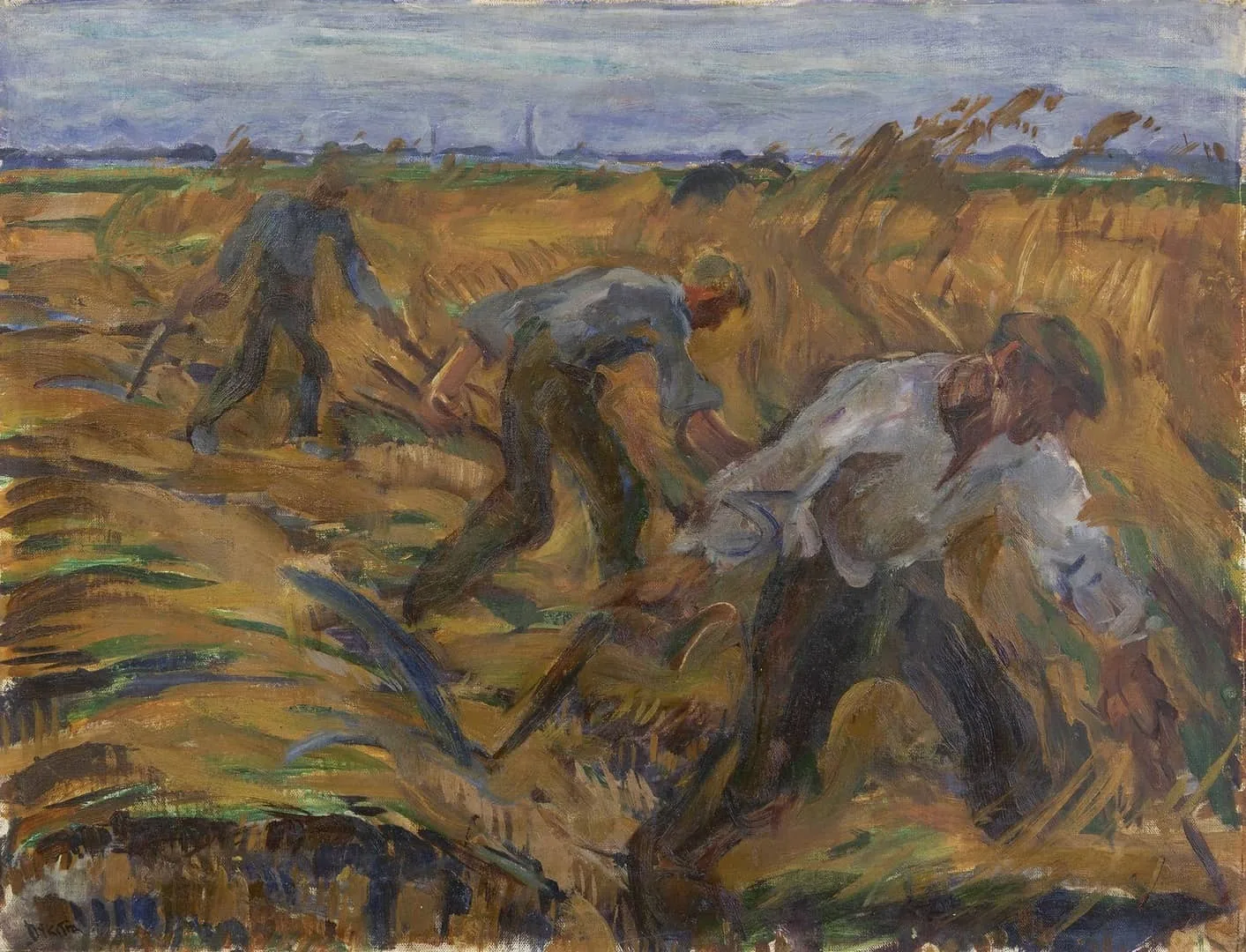 Johan Dijkstra: Zichters met op de achtergrond stad Groningen