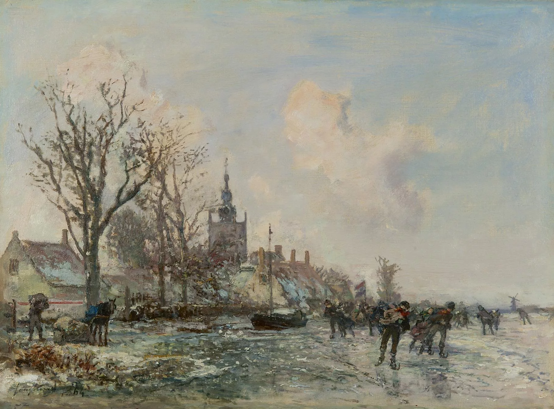 Johan Barthold Jongkind: Schaatsvertier bij Overschie