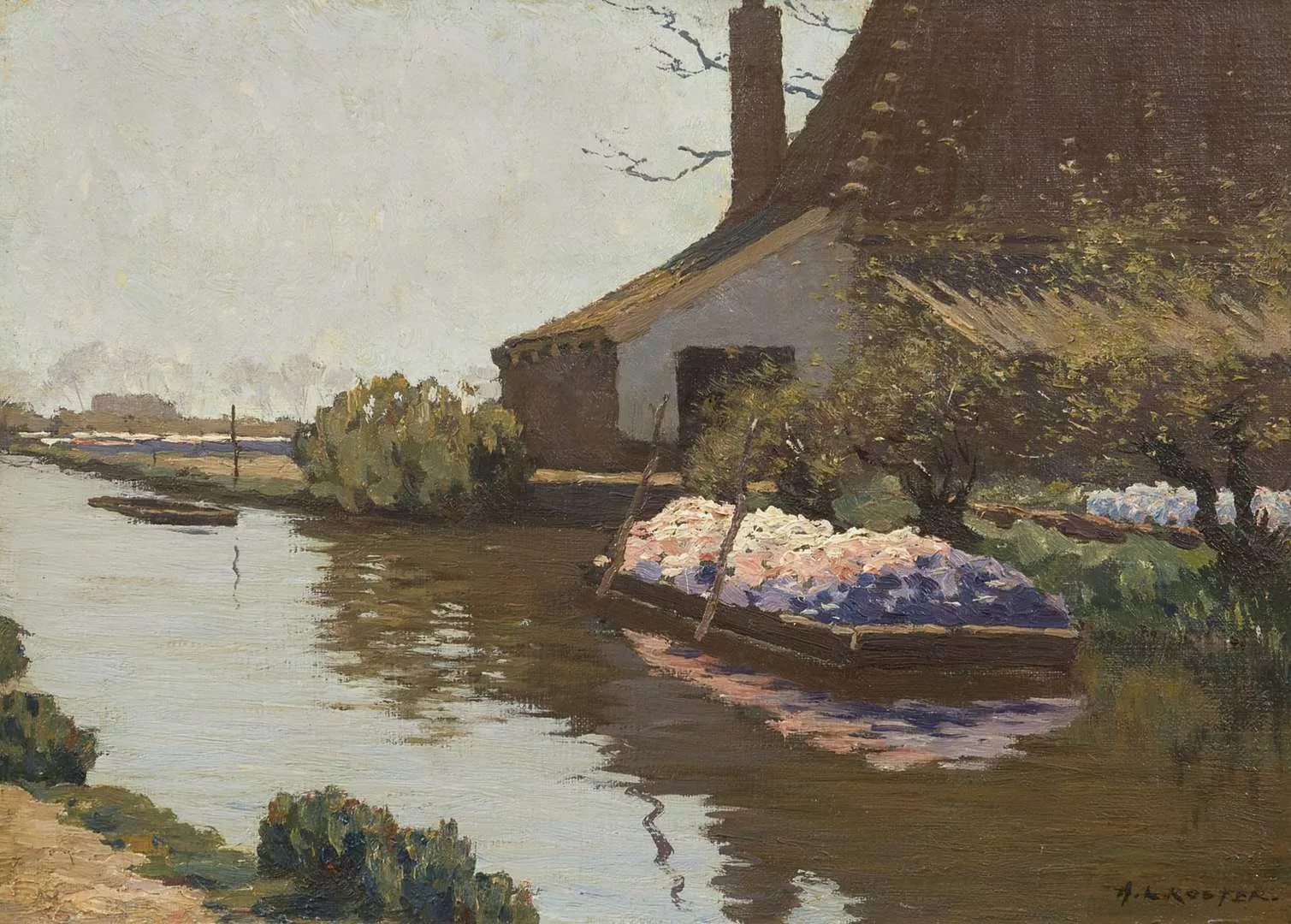 Anton Koster: Praam met hyacinten