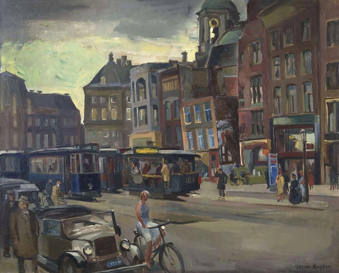 Harrie Kuyten: Gezicht op het Damrak, Amsterdam