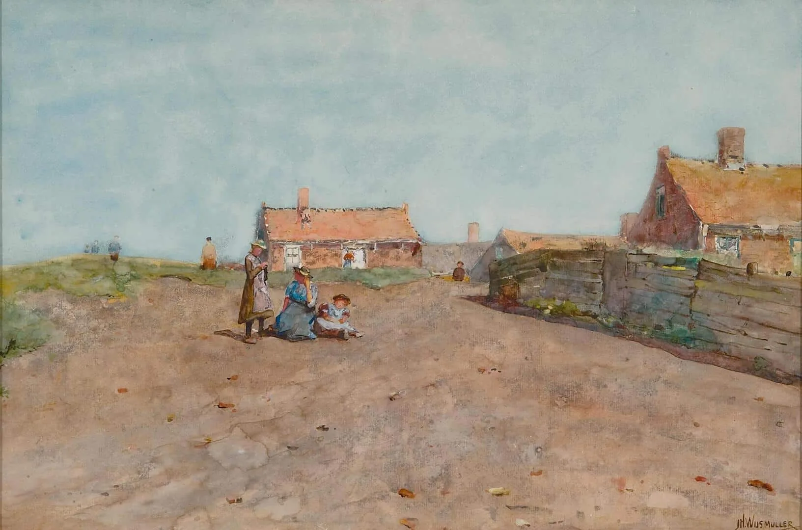 Jan Hillebrand Wijsmuller: Meisjes in de duinen (vermoedelijk Katwijk)