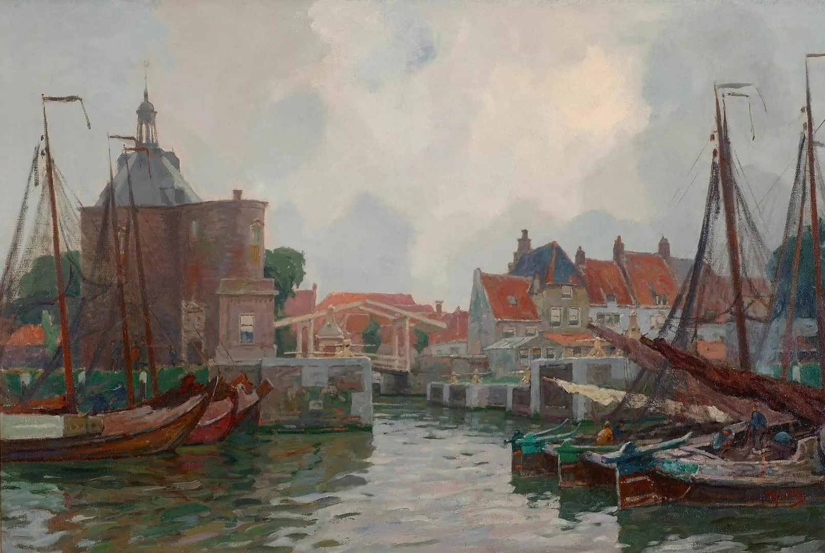 Hendrik Jan Wolter: Bedrijvigheid in de haven van Enkhuizen