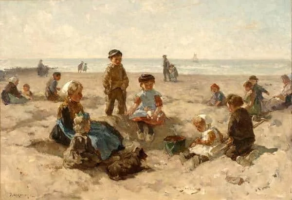 Johannes Evert Hendrik Akkeringa: Spelende kinderen op het strand