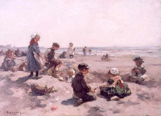 Johannes Evert Hendrik Akkeringa: Kinderen aan het strand