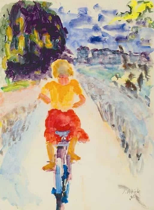 Jan Altink: Meisje op de fiets