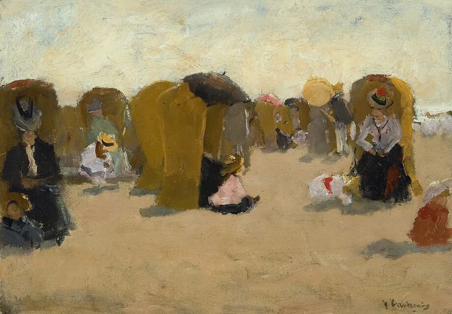 Floris Arntzenius: Badgasten op het Scheveningse strand
