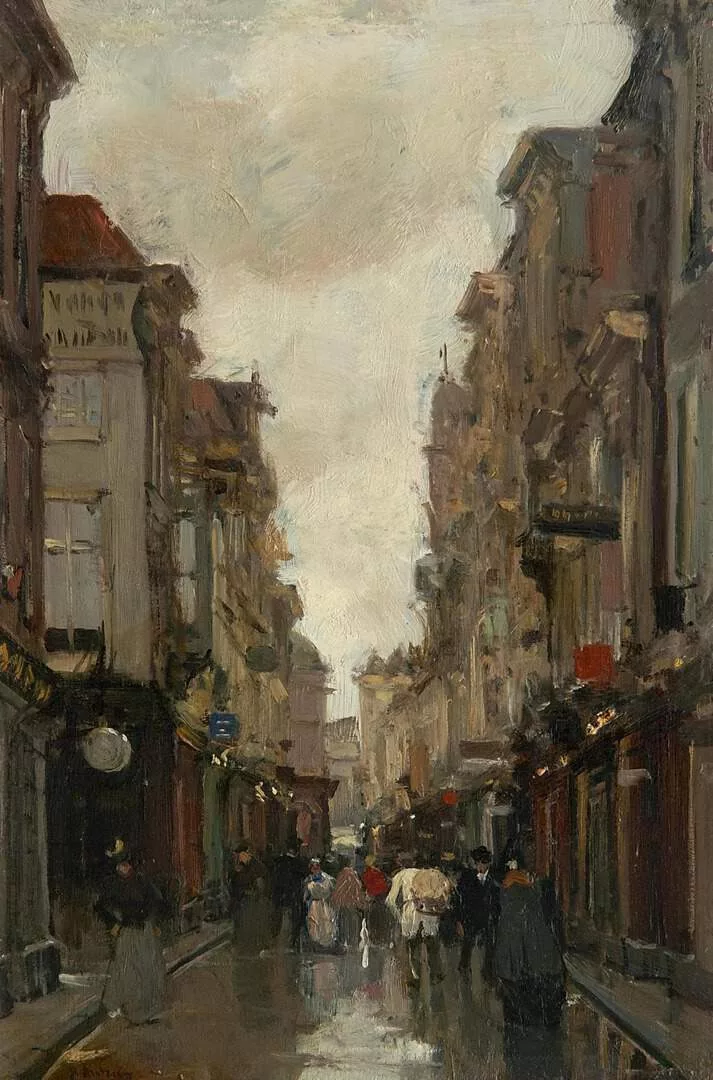 Floris Arntzenius: Gezicht op de Spuistraat in Den Haag