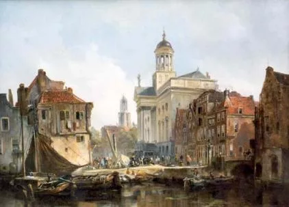 Johannes Bosboom: Gezicht op Utrecht met Domkerk en Augustinuskerk