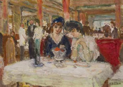 Jean Louis Marcel Cosson: Twee dames in het restaurant