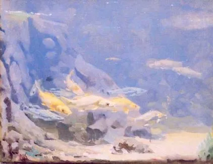Gerrit Willem Dijsselhof: Vissen in een aquarium