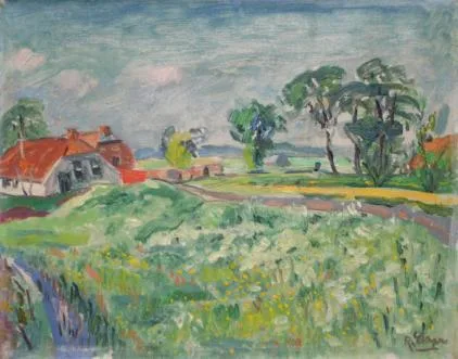 Ruurd Elzer: Zonnig landschap bij Groningen