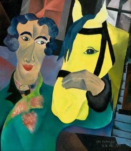 Charles Gaupp: Zelfportret met paard