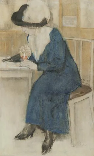 Leo Gestel: Dame in een café