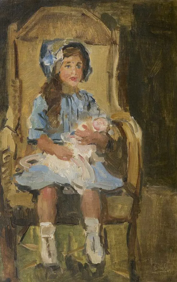 Isaac Israels: Meisje in blauwe jurk