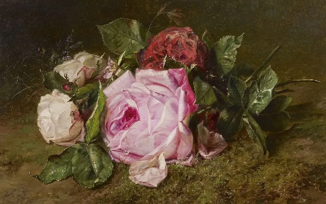 Adriana Haanen: Rozen op bosgrond