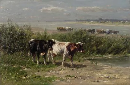 Johannes de Haas: Koeien aan de oever