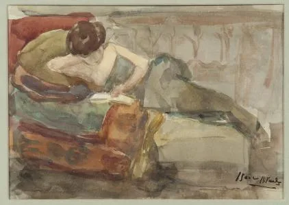 Isaac Israels: Lezend meisje