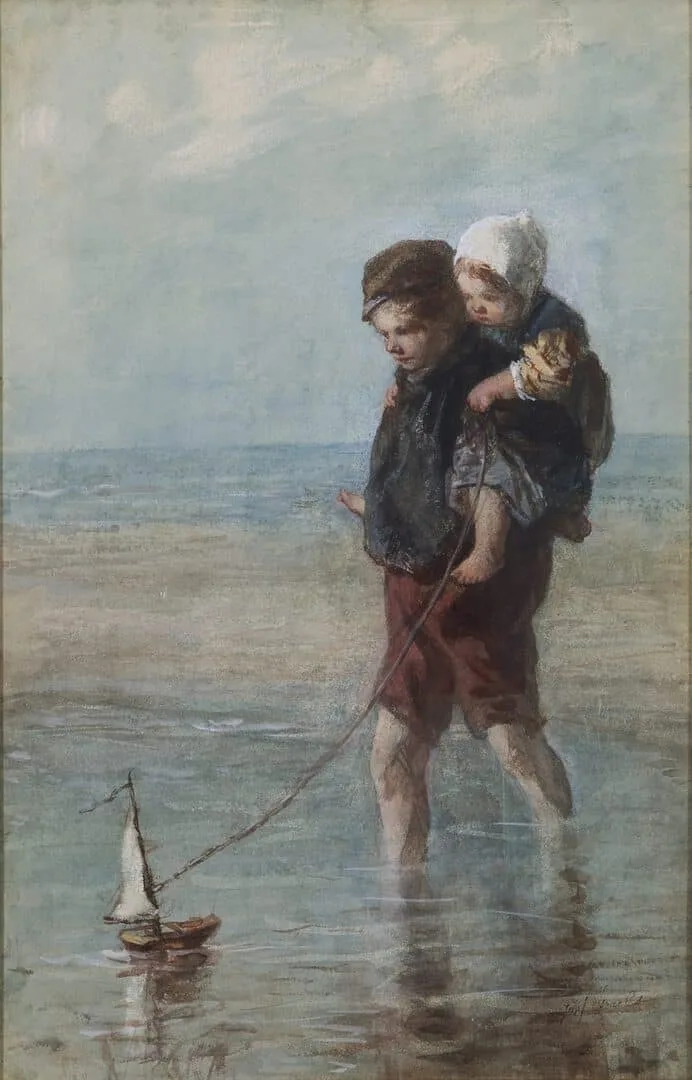 Jozef Israëls: Pootje baden